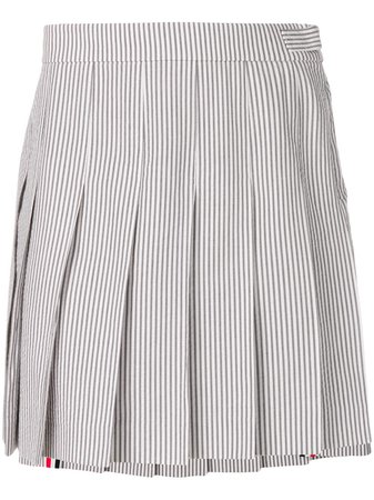 Thom Browne Seersucker Mini Pleated Skirt - FARFETCH