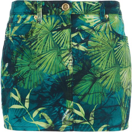 Versace Jungle Print Cotton-Blend Skirt Size: 38