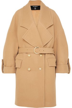 Balmain | Button-embellished double-breasted wool and cashmere-blend coat | NET-A-PORTER.COM