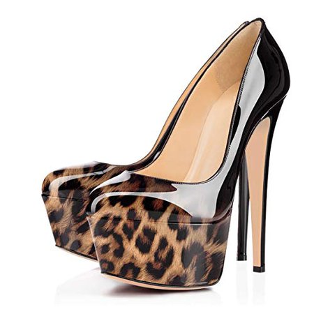 Amazon.com | Eldof Womens High Heel Platform Pumps Round Toe Sky High Stilettoes 6" Party Dress Platform | Pumps