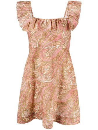 Zimmermann paisley-print ruffle-detail Dress - Farfetch
