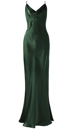 Cowl Neck Emerald Green Slip Dress Gown