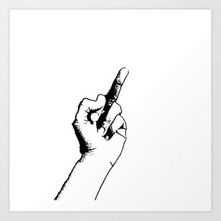 Middle finger Art Print by alifjohn | Society6
