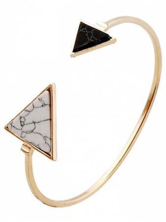 [35% OFF] [HOT] 2019 Stone Triangle Cuff Bracelet In GOLDEN | ZAFUL GB