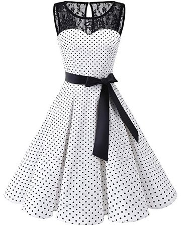 Bbonlinedress Women's 1950s Vintage Rockabilly Swing Dress Lace Cocktail Prom Party Dress at Amazon Women’s Clothing store