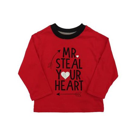 Valentine Toddler Boys Red Mr Steal Your Heart Valentines Day T-Shirt Cupid Tee - Sears