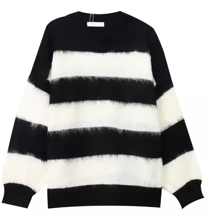 Google Afbeeldingen resultaat voor https://i0.wp.com/www.fashionchingu.com/wp-content/uploads/2021/11/Jimin-BTS-Black-And-White-Striped-Mohair-Sweater-6.png
