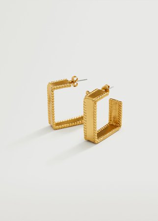 Embossed square earrings - Women | Mango USA