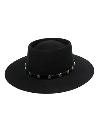 Philipp Plein stud-embellished Wool Boater Hat - Farfetch