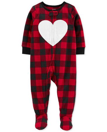 Carter's Baby Girls Footed Fleece Heart Pajamas & Reviews - Pajamas - Kids - Macy's