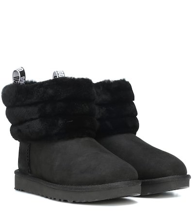 Fluff Mini Quilted suede ankle boots