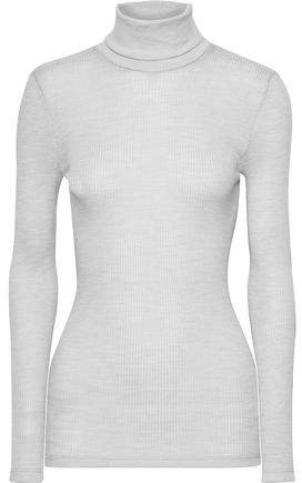 Seraphina Ribbed Wool And Silk-blend Turtleneck Top