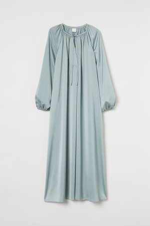 Long-sleeved Dress - Turquoise