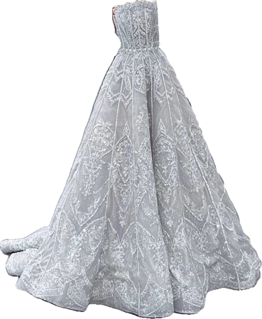 white dyiamond crystal dress gown