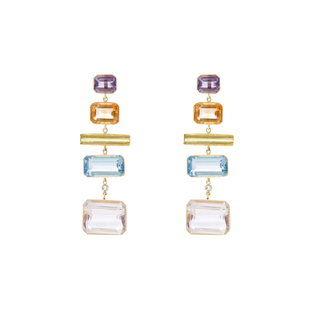 Brent Neale - Five Drop Deconstructed Rainbow Editorial Earrings