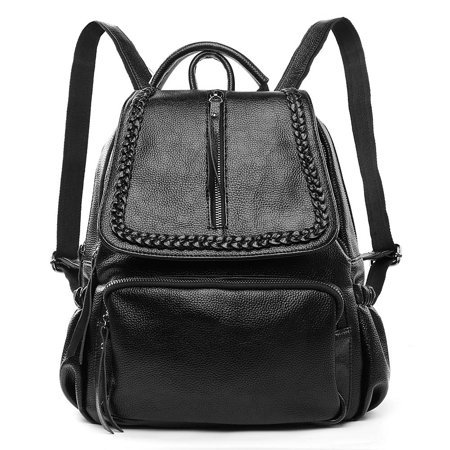 VANGODDY - Vangoddy Women's Genuine Leather Backpack with Adjustable Shoulder Strap for Everyday Use - Walmart.com black