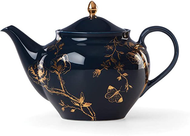 Amazon.com: Lenox Sprig & Vine Teapot, 1.95 LB, Blue: Kitchen & Dining