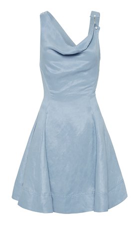 Liberty Asymmetric Linen-Blend Mini Dress By Aje | Moda Operandi