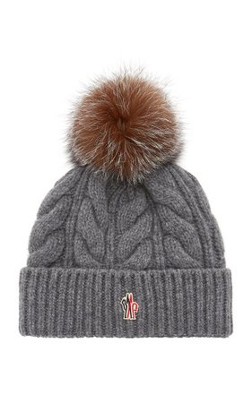 Fur-Trimmed Cable-Knit Wool-Cashmere Beanie By Moncler Grenoble | Moda Operandi