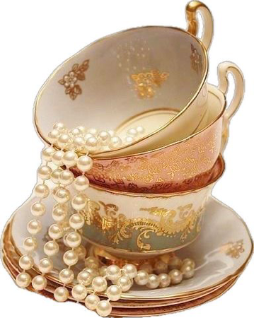 golden pink teacup pearls filler