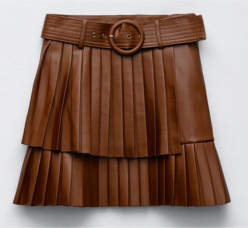 Zara faux leather pleated skirt