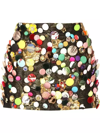 Shop Dolce & Gabbana button-embellished mini skirt with Express Delivery - FARFETCH