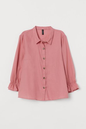 Shirt with flounces - Old rose - Ladies | H&M GB