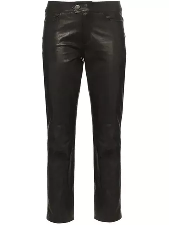 Skiim Jean Leather slim-fit Trousers - Farfetch