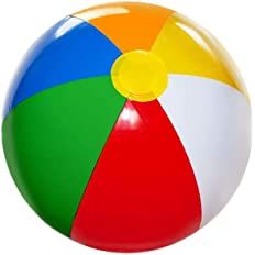Amazon.com: 4E's Novelty [24 Pack] Beach Balls Bulk - Large 16 inch Inflatable Beach Ball, Rainbow Color - Pool Toys for Kids, Beach Toys, Summer Toys, Birthday Party Favors for Kids & Adults : Toys & Games