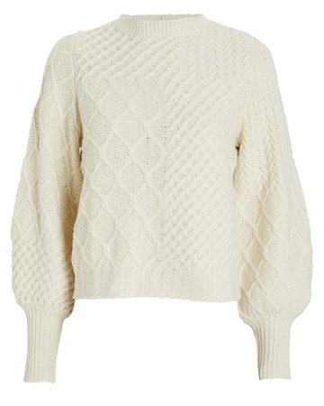 FRAME | Patchwork Cable Knit Wool Sweater | INTERMIX®