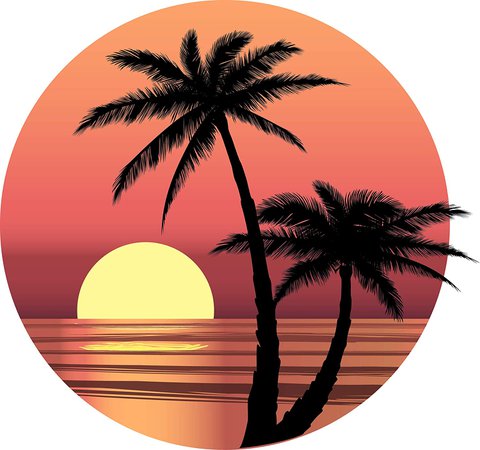 palm trees sunset cartoon - Google Search