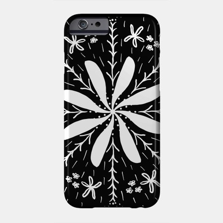 Black and White Flower - Black And White - Phone Case | TeePublic