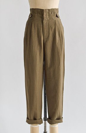 Vintage 1940s Inspired High Waist Pants / Land Girl Trousers – Adored Vintage