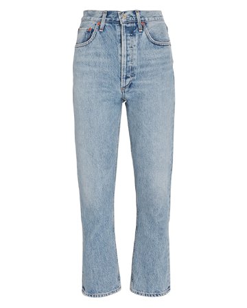 AGOLDE Riley High-Rise Straight Cropped Jeans | INTERMIX®
