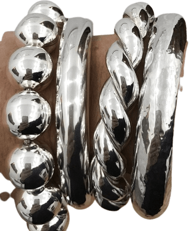 silver chunky bangles