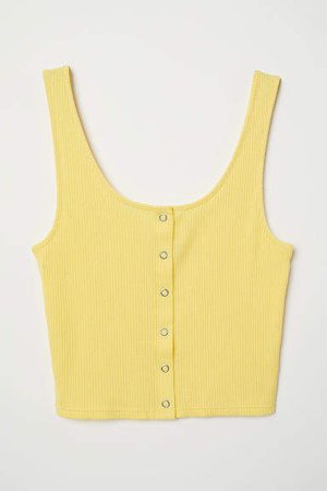 Tank Top with Snap Fasteners - Yellow