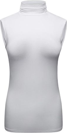 OThread & Co. Women's Sleeveless Turtleneck T-Shirt Basic Stretch Layer Comfy High Neck Tank Top at Amazon Women’s Clothing store