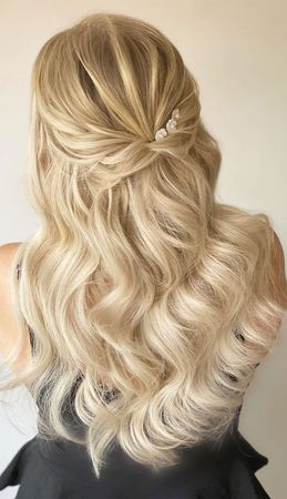 33 Romantic Half Up Half Down Hairstyles : Half up for blonde