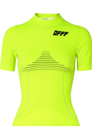 Off-White | Neon jacquard-knit top | NET-A-PORTER.COM