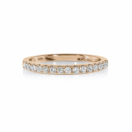Rose gold pavé set women's diamond wedding band (2mm) – SH Jewellery | Diamond Engagement Rings | Wedding Rings | Melbourne