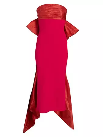 Shop Oscar de la Renta Strapless Taffeta Bow Gown | Saks Fifth Avenue