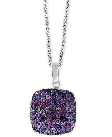 EFFY® Sterling Silver Purple Sapphire 18" Pendant Necklace