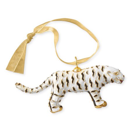 Cloisonne White Tiger Ornament | Decorative Object | Williams Sonoma