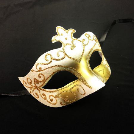 white and gold mask