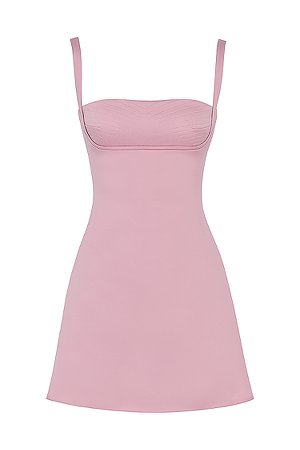 Clothing : Mini Dresses : 'Kara' Pink Quartz Mini Dress