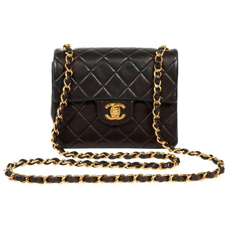 Chanel Black Lambskin Mini Classic Flap Bag