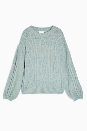 Sage Pretty Bobble Knitted Sweater | Topshop