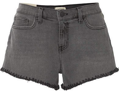 Zoe Frayed Denim Shorts - Dark gray