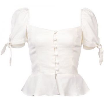 BLUSA HOLLAND - REFORMATION white blouse shirt top
