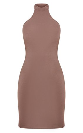 Burgundy High Neck Midi Dress | PrettyLittleThing USA